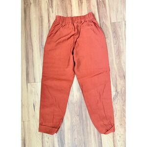 A New Day Womens Pants Size 4 Rust Brown Elastic Waist Cuffed Ankle Casual